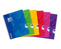 Cahier Oxford openflex 17x22cm grands carreaux seyès 100 pages reliure spirale couverture polypro coloris assortis