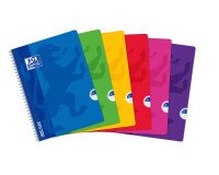 Cahier Oxford openflex 1a4 grands carreaux seyès 100 pages reliure spirale couverture polypro coloris assortis