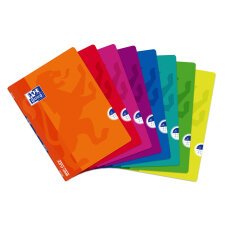 Cahier Oxford openflex a4 petits carreaux 5mm margés 96 pages agrafées couverture polypro coloris assortis