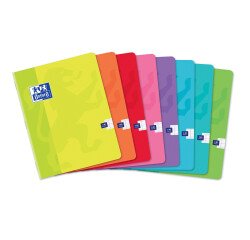 Cahier Oxford color life 17x22cm grands carreaux seyès 140 pages agrafées couverture carte coloris assortis