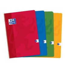 Cahier Oxford color life a4 petits carreaux 5mm margés 140 pages agrafées couverture carte coloris assortis