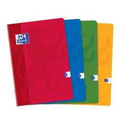 Cahier Oxford color life a4 petits carreaux 5mm margés 140 pages agrafées couverture carte coloris assortis