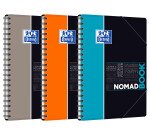 Cahier Oxford Etudiants Nomadbook B5 ligné 7mm 160 pages reliure spirale couverture polypro coloris assortis