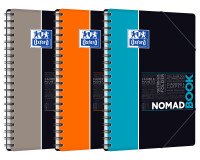Cahier Oxford etudiants nomadbook b5 ligné 7mm 160 pages reliure spirale couverture polypro coloris assortis