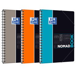 Cahier Oxford etudiants nomadbook b5 ligné 7mm 160 pages reliure spirale couverture polypro coloris assortis