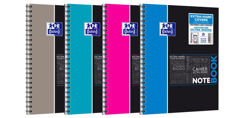 Cahier spirale Oxford Etudiants Notebook A4+ 24 x 32 cm petits carreaux 160 pages