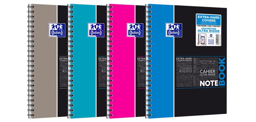 Cahier spirale Oxford Etudiants Notebook A4+ 24 x 32 cm petits carreaux 160 pages