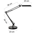 Lampe de bureau led Unilux swingo noir prise europe