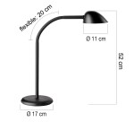 Lampe de bureau led Unilux easy noire prise europe