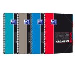 Cahier Oxford Etudiants Organiserbook A4+ ligné 7mm 160 pages reliure spirale couverture polypro coloris assortis