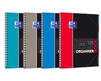 Cahier Oxford etudiants organiserbook a4+ ligné 7mm 160 pages reliure spirale couverture polypro coloris assortis