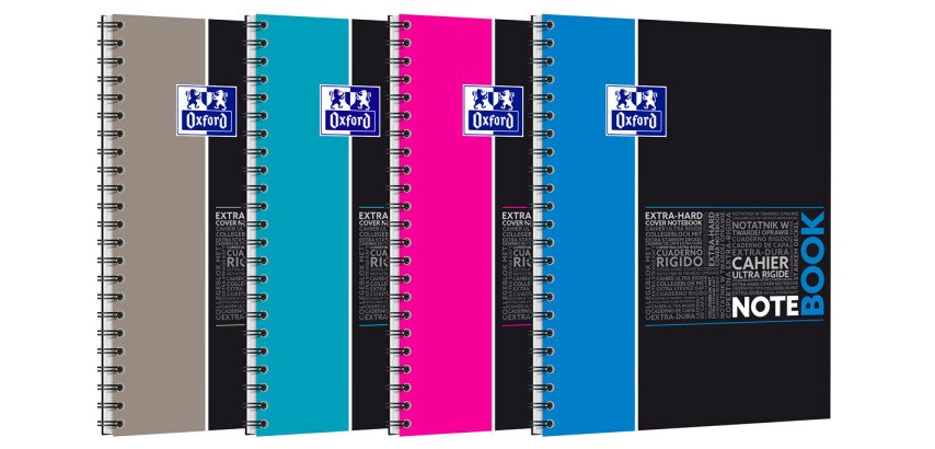 Cuaderno espiral Oxford Estudiantes Notebook A4+ 24 x 32 cm cuadros pequeños 160 páginas