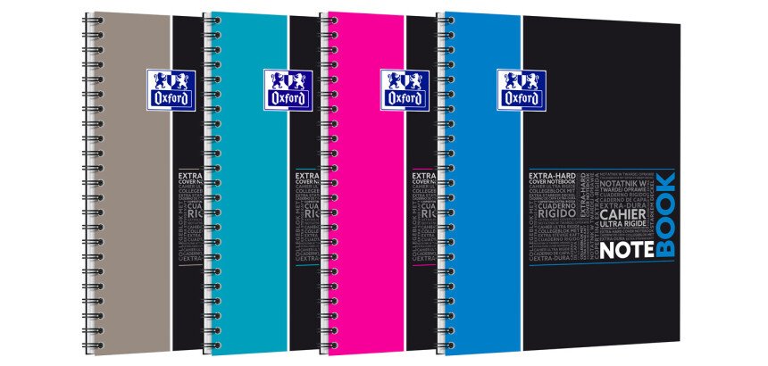 Cuaderno espiral Oxford Estudiantes Notebook A4+ 24 x 32 cm cuadros pequeños 160 páginas