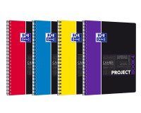 Cahier Oxford etudiants projectbook a4+ grands carreaux seyès 200 pages reliure spirale couverture polypro coloris assortis
