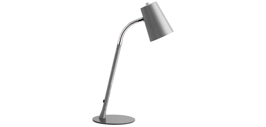 Lampe de bureau led Unilux flexio2 prise europe gris métal