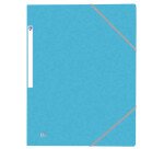 Chemise 3 rabats Oxford top file + a4 avec élastique couverture carte bleu