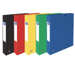 Boîte Oxford capacité standard top file+ 24x32cm dos 40mm avec élastique couverture carte coloris assortis