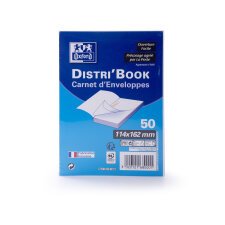 Bloc de 50 enveloppes Oxford 114x162  auto adhesive precasee ouverture facile - blanc