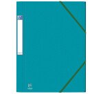 Chemise 3 rabats Oxford eurofolio+ prestige a4 avec élastique couverture carte  bleu aqua