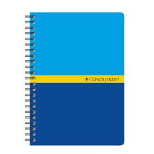 Carnet Conquerant a6 petits carreaux 5mm 180 pages reliure spirale couverture carte recyclée coloris assortis