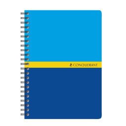 Carnet Conquerant a6 petits carreaux 5mm 180 pages reliure spirale couverture carte recyclée coloris assortis