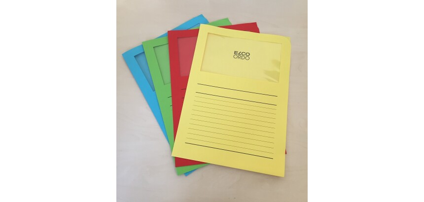 Boite de 100 pochettes-coin Elco ordo classico 22x31cm papier épaisseur 120g assortis