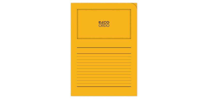 Boite de 100 pochettes-coin Elco ordo classico 22x31cm papier épaisseur 120g jaune pastel