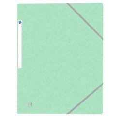 Chemise 3 rabats Oxford top file + a4 avec élastique couverture carte vert pastel