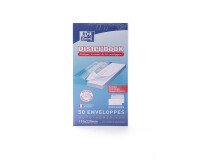 Bloc de 50 enveloppes Oxford 110x220  auto adhesive precasee ouverture facile - blanc