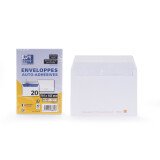 Lot de 20 enveloppes Oxford 114x162 auto adhesive precasee - blanc