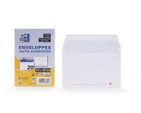 Lot de 20 enveloppes Oxford 114x162 auto adhesive precasee - blanc