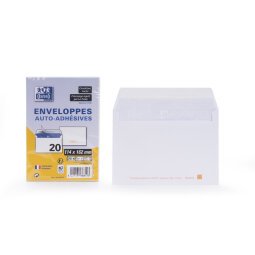 Lot de 20 enveloppes Oxford 114x162 auto adhesive precasee - blanc