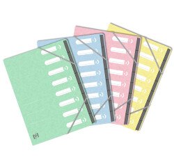 Trieur standard Oxford a4 8 positions couverture carte assortis pastel