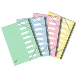 Trieur standard Oxford a4 8 positions couverture carte assortis pastel