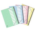 Trieur standard Oxford a4 12 positions couverture carte assortis pastel