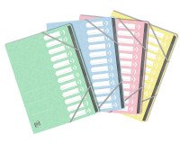 Trieur standard Oxford a4 12 positions couverture carte assortis pastel