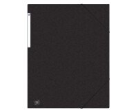 Chemise 3 rabats Oxford top file + a3 avec élastique couverture carte noir