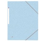 Chemise 3 rabats Oxford top file + a4 avec élastique couverture carte bleu pastel