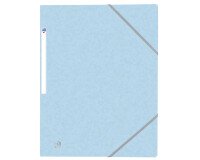 Chemise 3 rabats Oxford top file + a4 avec élastique couverture carte bleu pastel