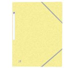 Chemise 3 rabats Oxford top file + a4 avec élastique couverture carte jaune pastel