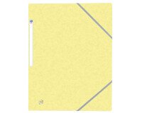 Chemise 3 rabats Oxford top file + a4 avec élastique couverture carte jaune pastel