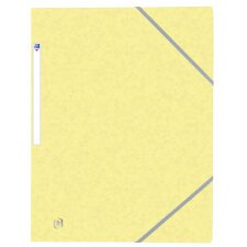 Chemise 3 rabats Oxford top file + a4 avec élastique couverture carte jaune pastel