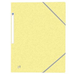 Chemise 3 rabats Oxford top file + a4 avec élastique couverture carte jaune pastel