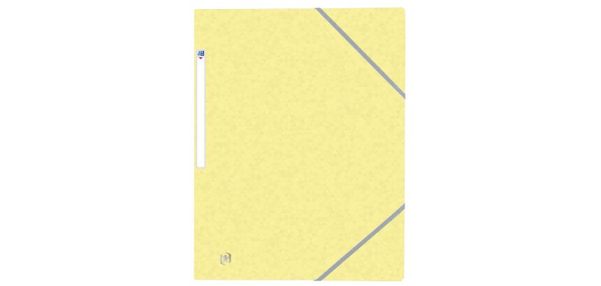 Chemise 3 rabats Oxford top file + a4 avec élastique couverture carte jaune pastel