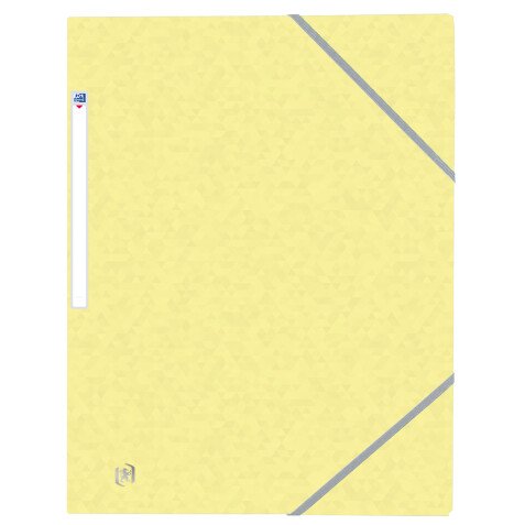 Chemise 3 rabats Oxford top file + a4 avec élastique couverture carte jaune pastel