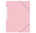 Chemise 3 rabats Oxford top file + a4 avec élastique couverture carte rose pastel