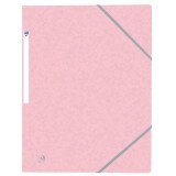 Chemise 3 rabats Oxford top file + a4 avec élastique couverture carte rose pastel