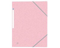 Chemise 3 rabats Oxford top file + a4 avec élastique couverture carte rose pastel