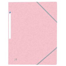 Chemise 3 rabats Oxford top file + a4 avec élastique couverture carte rose pastel