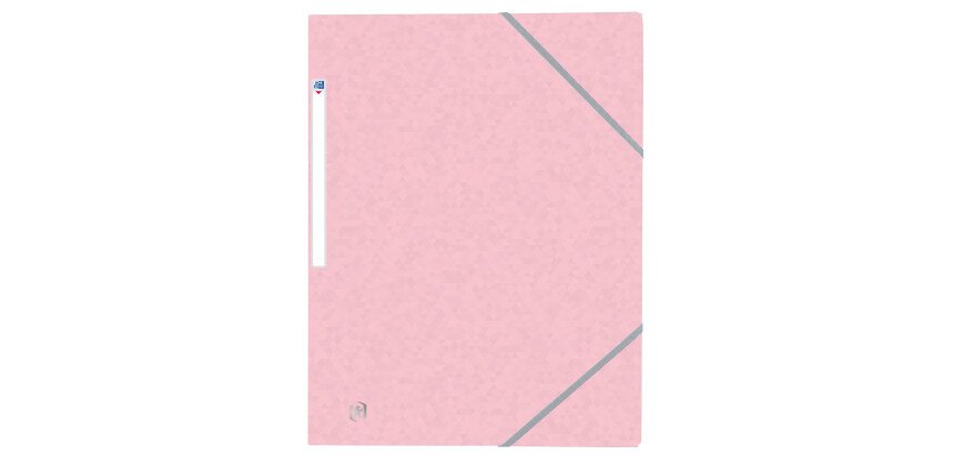 Chemise 3 rabats Oxford top file + a4 avec élastique couverture carte rose pastel